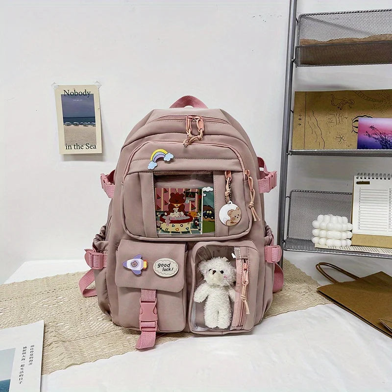 Large Capacity High School Student Backpack Female Korean Schoolbag Junior High School Student Girl Backpack