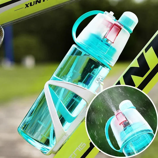 600ml New Creative Spray Water Bottle Portable Atomizing Bottles Outdoor Sports Gym Drinking Drinkware Bottles Water Gourds