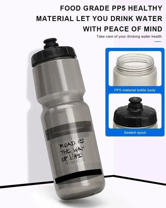 RIDERACE Bicycle Water Bottle 750ML PP5 Plastic For Outdoor Running Climbing Sports Squeeze Mug Cycling Kettle Portable Bike Cup