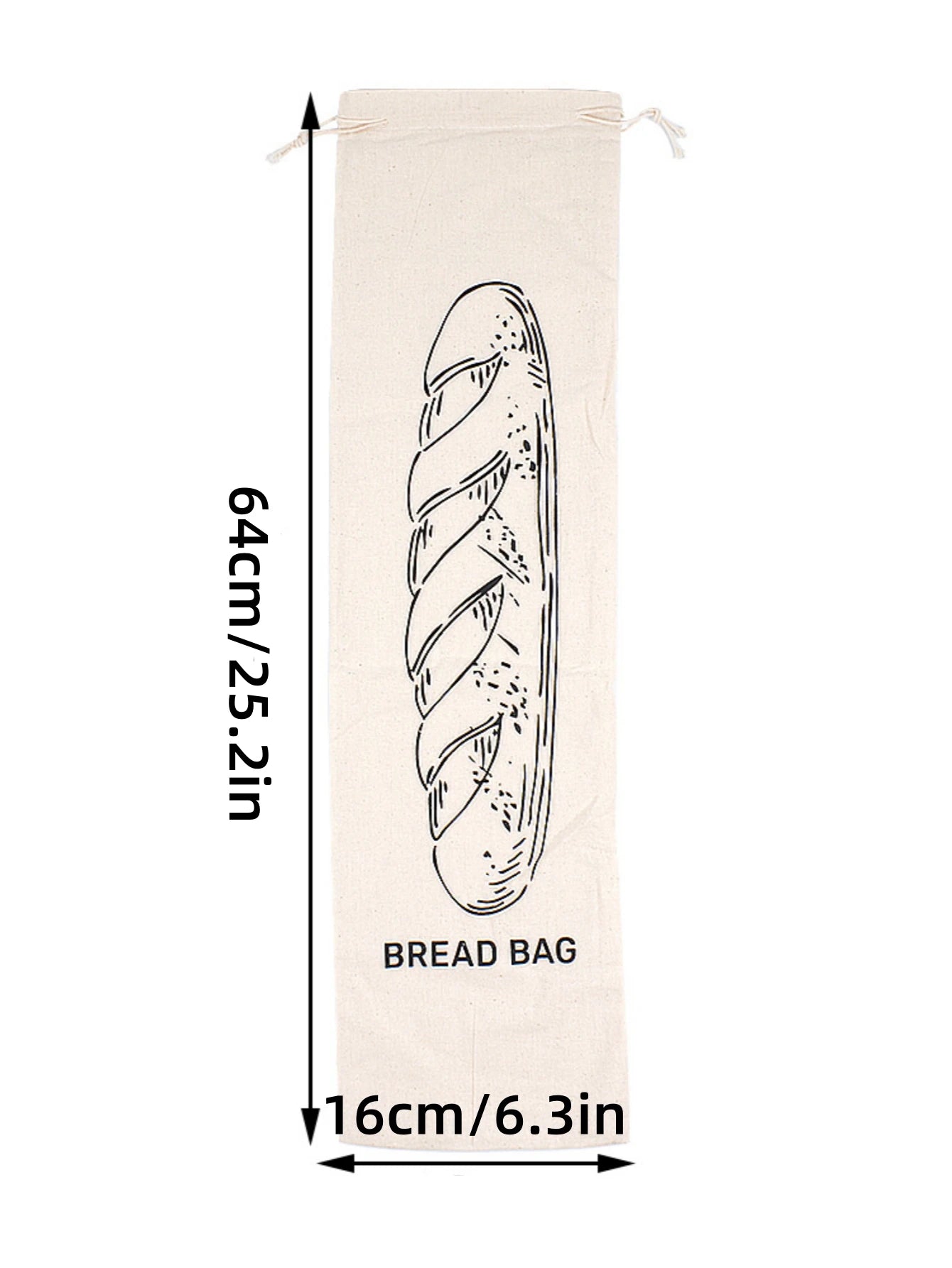 1Pc Bread Bag Linen Bread Bags for Homemade Bread Container Unbleached & Reusable Bread Storage, Natural Large Storage for Artis