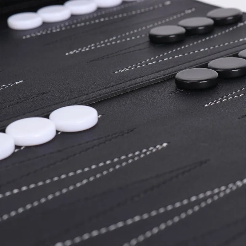 Roll Up Backgammon Sets Portable Travel Board Games Set For Adults And Kids Foldable PU Leather Classic Chess Board Roll-Up