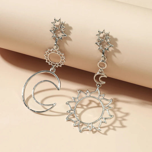 Sun and Moon Earrings / Moon Phase Earrings / Celestial Jewelry / Crescent Earrings / Moon Earrings / Bohemian Earrings
