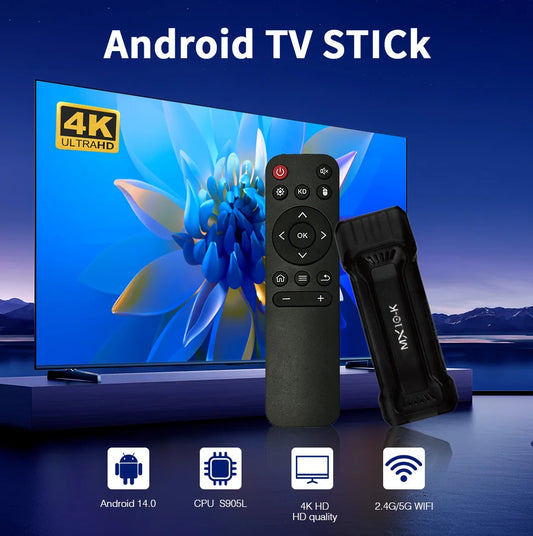 4K Stick TV MX10-K 4GB OS 10 Smart ATV BT5.0 Media Player HDMI 1.4 Dual WiFi 2.4G/5.0G TV Box Android 2025 New Model