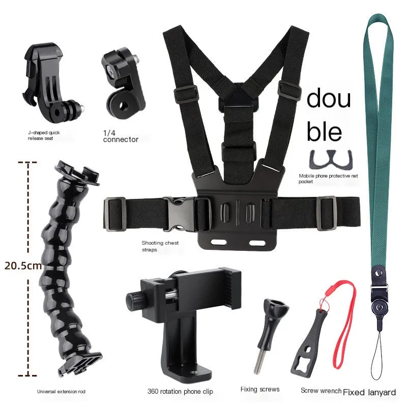 Chest Strap Mobile Phone Holder With Fixed Shoulder Neck Strap For Universal Smartphone First Person Video Shooting Living