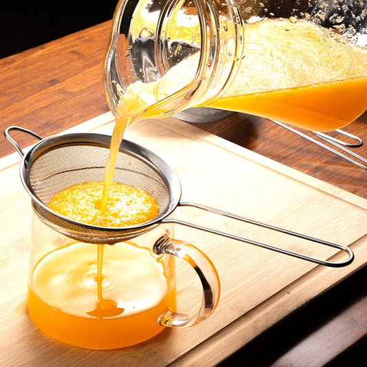 3pcs Fine Mesh Strainers Set Stainless Steel Multipurpose Flour Sieve Sifter With Handle Perfect For tea Flour Egg Kitchen Tool