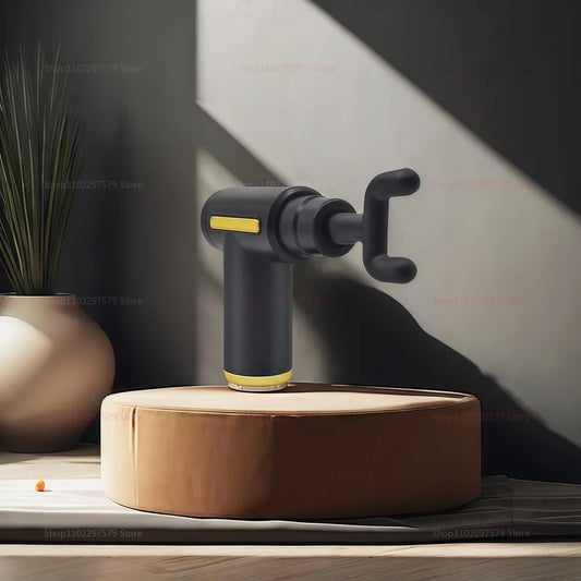 Portable Mini Electric Massager Gun for Body Deep Tissue Muscle Relaxation With LED Touch Screen 4Replaceable Massage Head