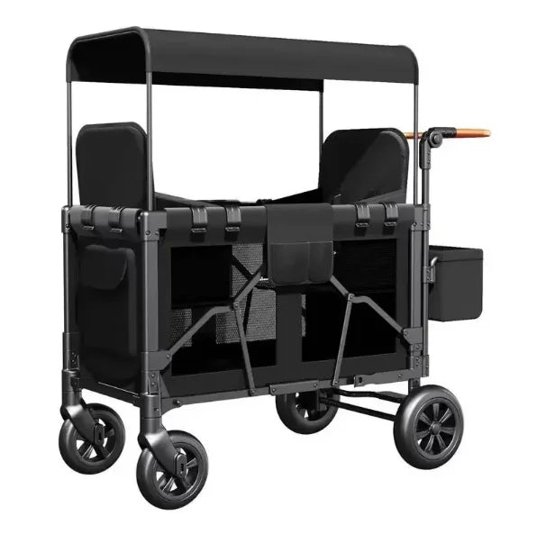 Push Pull Double Stroller Wagon 4&2 Seater Featuring 5 Point Harnesses Kids Wagon Stroller