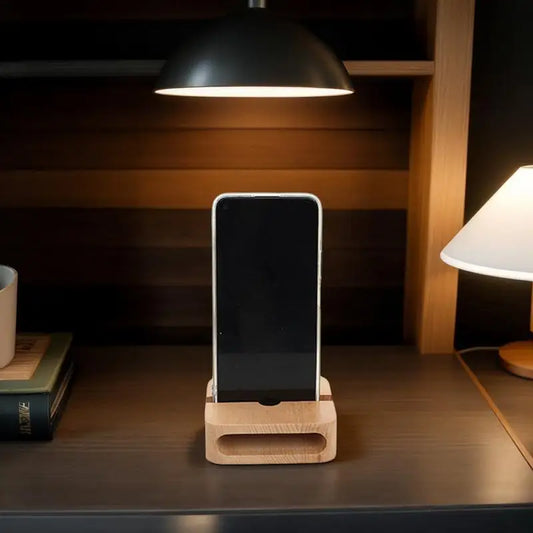 Wooden Cell Phone Stand Sound Amplifier Louder Sound Mobile Phone Holder Cell Phone Stand Natural Loudspeaker Portable Phone