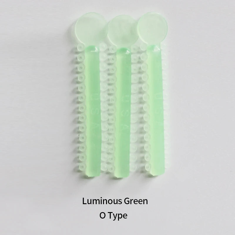 Dental Night-Light Luminous Ligature O Tie /I Tie for Orthodontic Brace Yellow Blue Green Dental Material