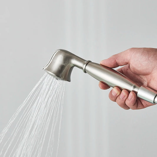 Brushed Nickle Hand Held Shower Head Handshower Head 100% Copper Head Faucet Accessory Single Function Shower Head Shower Hose