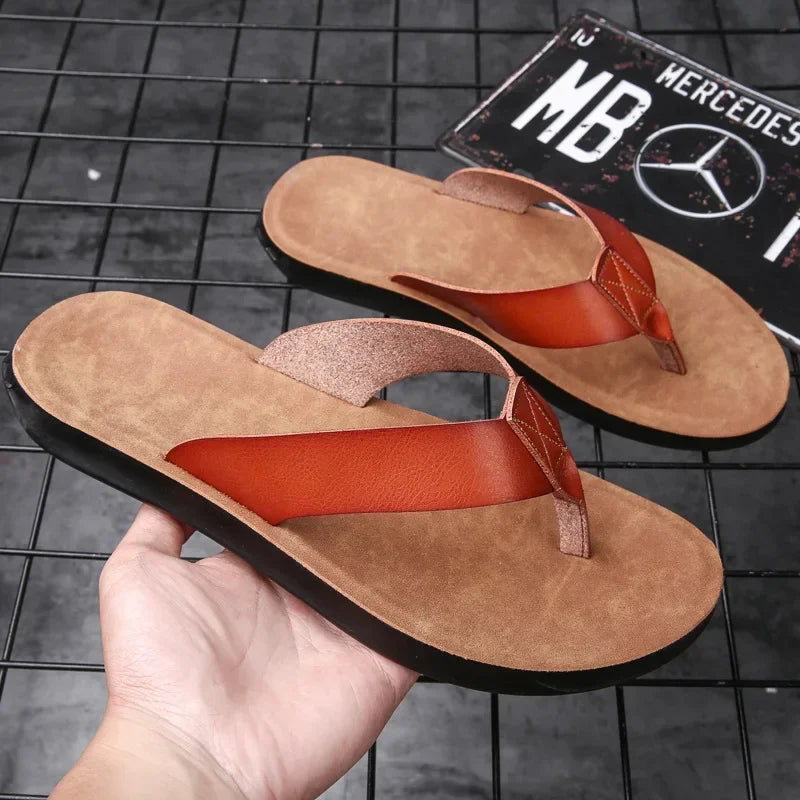 Flip Flops Men Slippers 2025 Summer New Outdoor Wear-Resistant Non-slip Male Shoes Beach Fashion WaterProof Flat Sandals for Men
