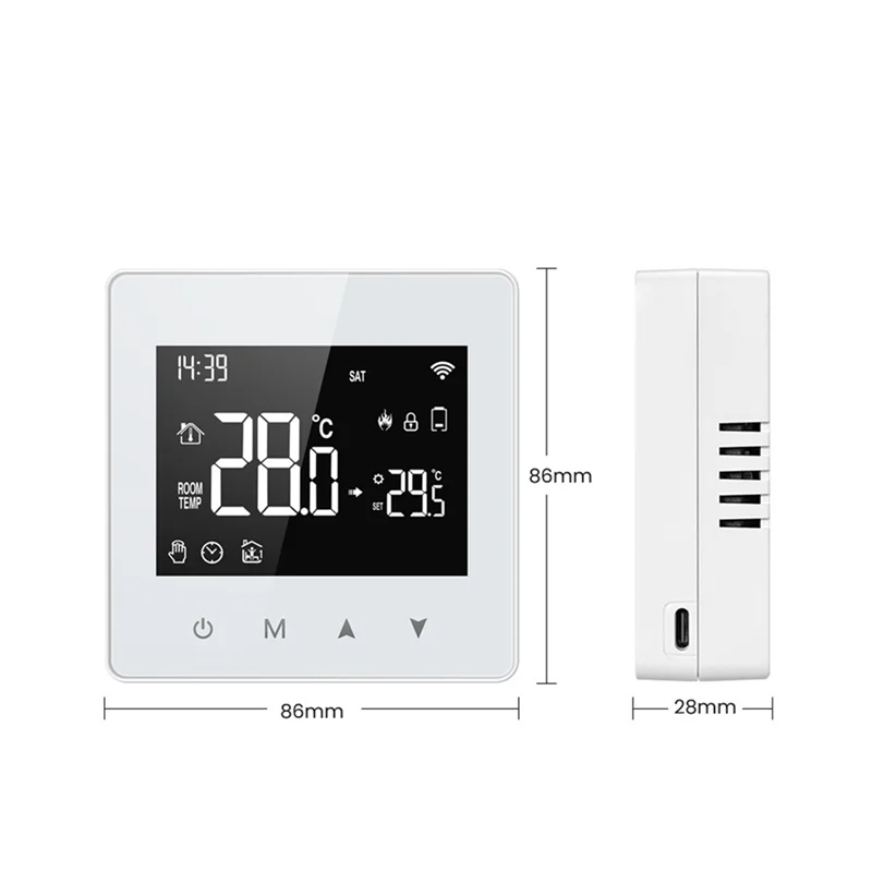 AAAEL-2X Tuya Zigbee Thermostat Smart Home Battery Powered Temperature Controller For Gas Boiler Works With Voice Assistant