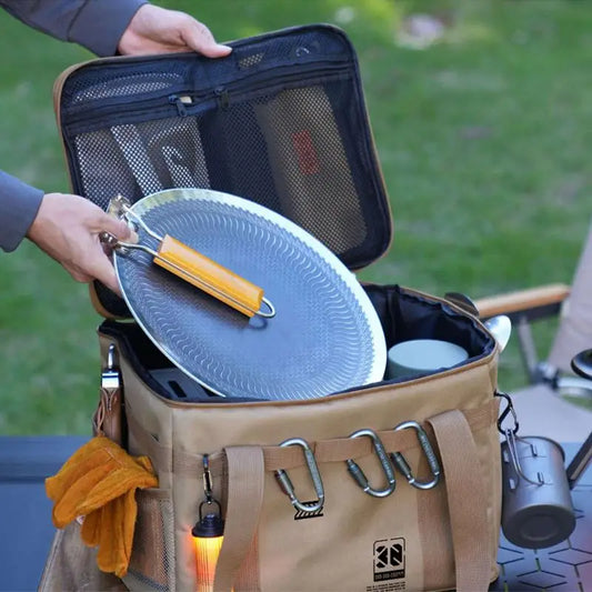 Camp Gear Storage Bag Camping Cookware Organizer Tote Bag 30L Duffel With Ergonomic Handle Waterproof Container For Barbecue