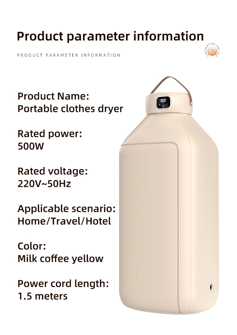 Portable Electric Clothes Dryer Multifunctional Dryer Machine Foldable Clothes Dryer with Timer Mini Clothes Dryer For Travel