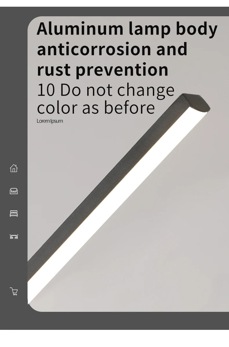 Dining hanging Chandelier Modern Strip Pendant Light For Kitchen Office Bedroom Hang Light Home Décor Lighting Fixtures