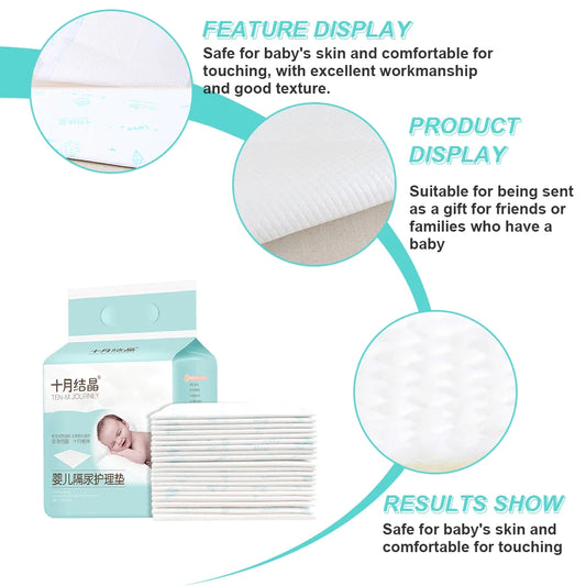 20 Pcs Disposable Changing Pad Liners Absorbent Waterproof Diaper Pads Non Woven Fabric Baby Diaper Changes Comfortable Changing