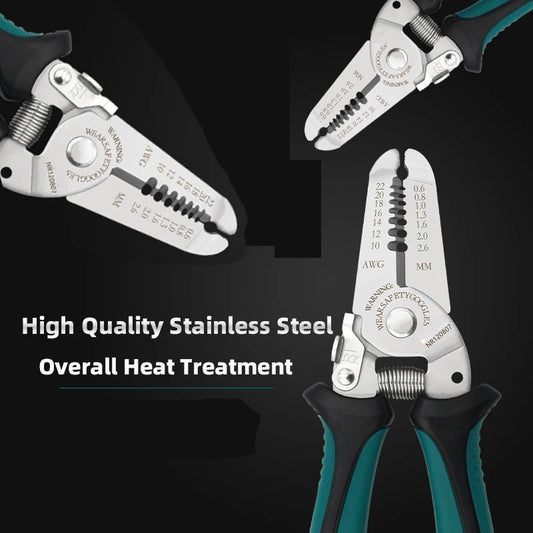 AMR Wire Stripping Tool 7 Inch Wire Stripper And Wire Cutter For 10-22 AWG Solid Wire And Stranded Wire