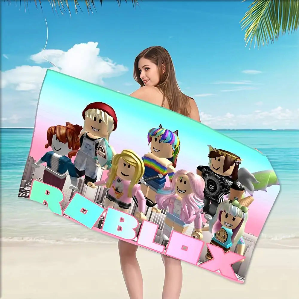 Game-R-Robloxs Beach Towel Colorful Bath Towels For Girl Microfiber Quick Dry Custom Sand Free Beach Yoga Spa Gym Pool