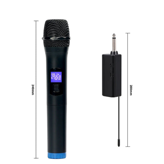 Multifunctional Dual Channel Wireless Microphone Cordless Handheld Mic LCD Display Professional Microphone Set