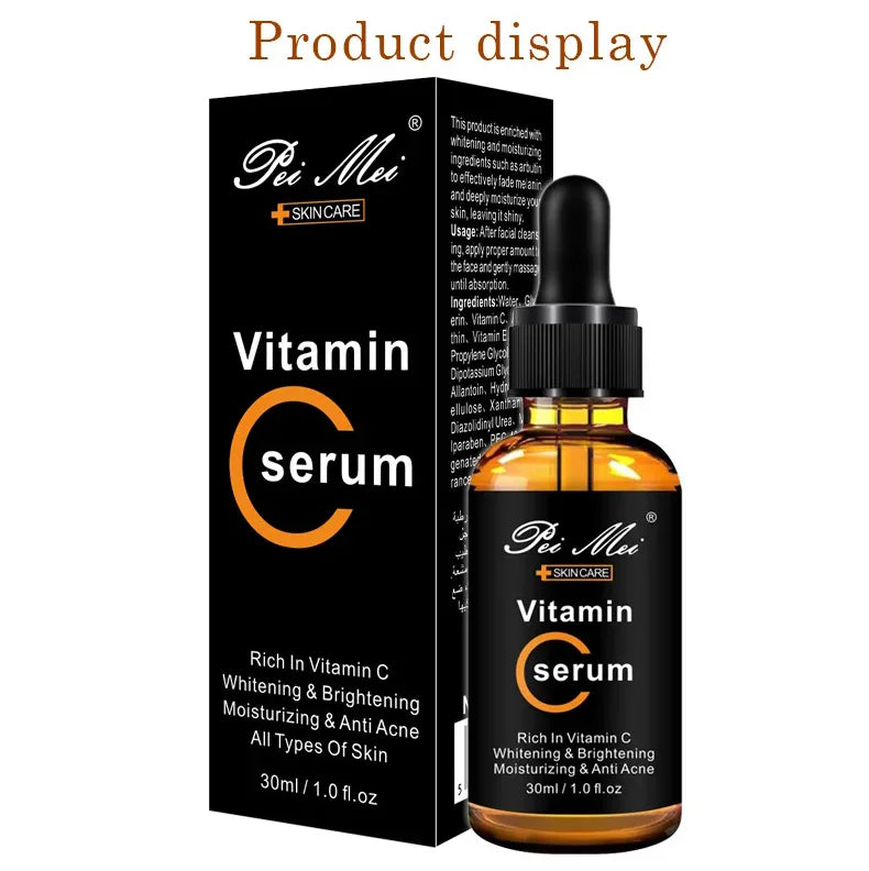 Skincare Products Vitamin C Facial Serum Brighten Skin Lighten Spots Hyaluronic Acid Face Essence Skin Care Products 30ml