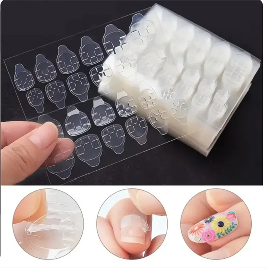 240PCS Strong Adhesive Glue Tape for Press-on Nail Tips - Double Side Adhesive Film for False Nails-Transparent