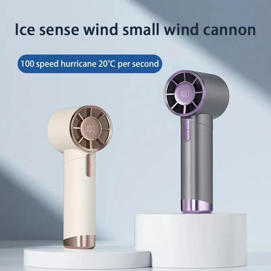 Portable Handheld Fan Rechargeable Mute Personal Highspeed Fan Air Calculating Fan Mute Handheld Fan With Power Display