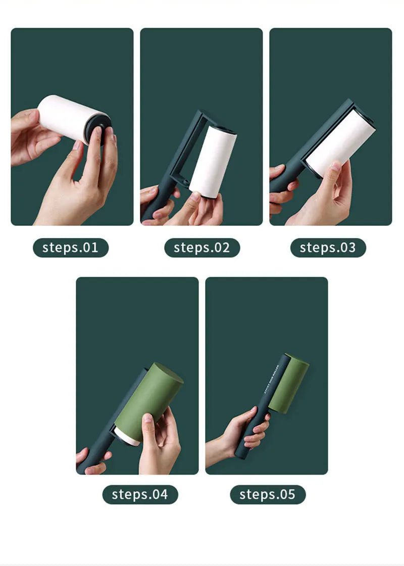 Multifunctional Reusable Lint Remover Roller Pet Clothing Carpet Sofa Fur Remover Sticky Gel Hair Dust Bed Removal Tool