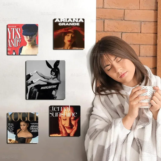 Singer A-Ariana Grande Fridge Magnet Personalized Fridge Magnet Square Shape Fridge Refrigerator Wall Door Decoration