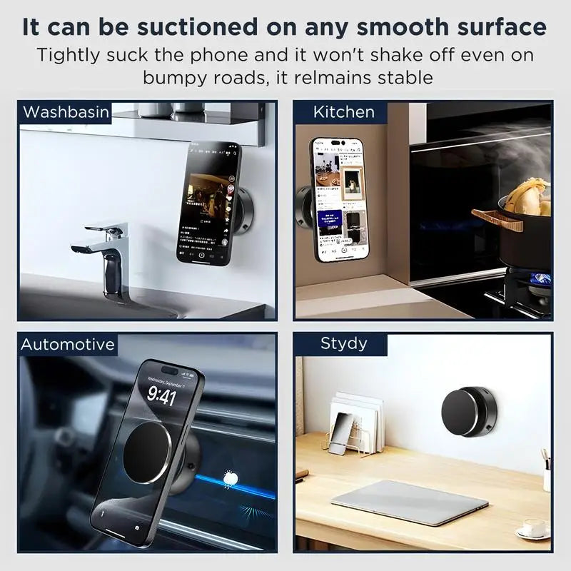 360 ° Intelligent Car Mount Mobile Phone Holder Magnetic Black Technology Universal Adsorption Bracket Vacuum Adsorption Stable