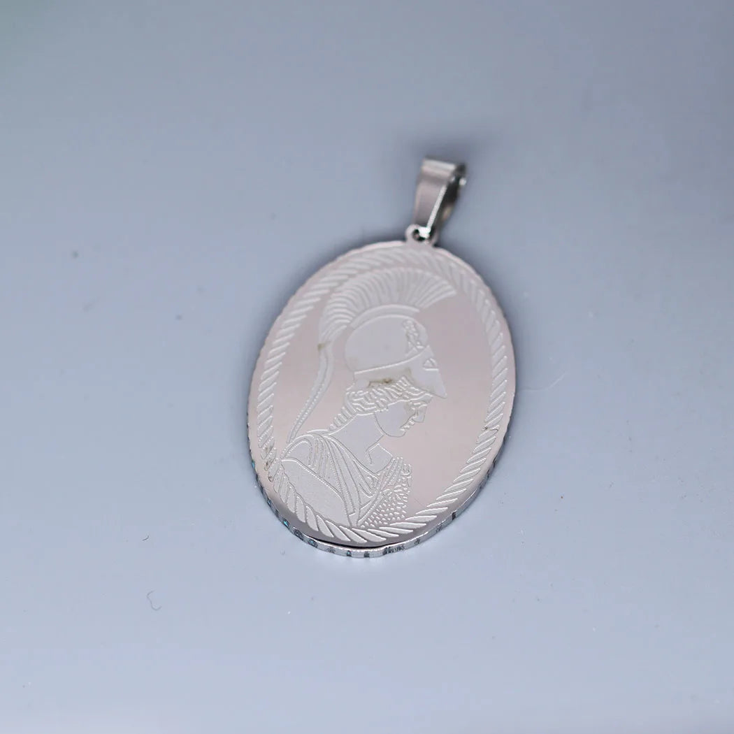 2pcs Medallion Goddess Athena Charm Stainless Steel Pendant for Necklace Amulet Jewelry Making Handmade Crafts