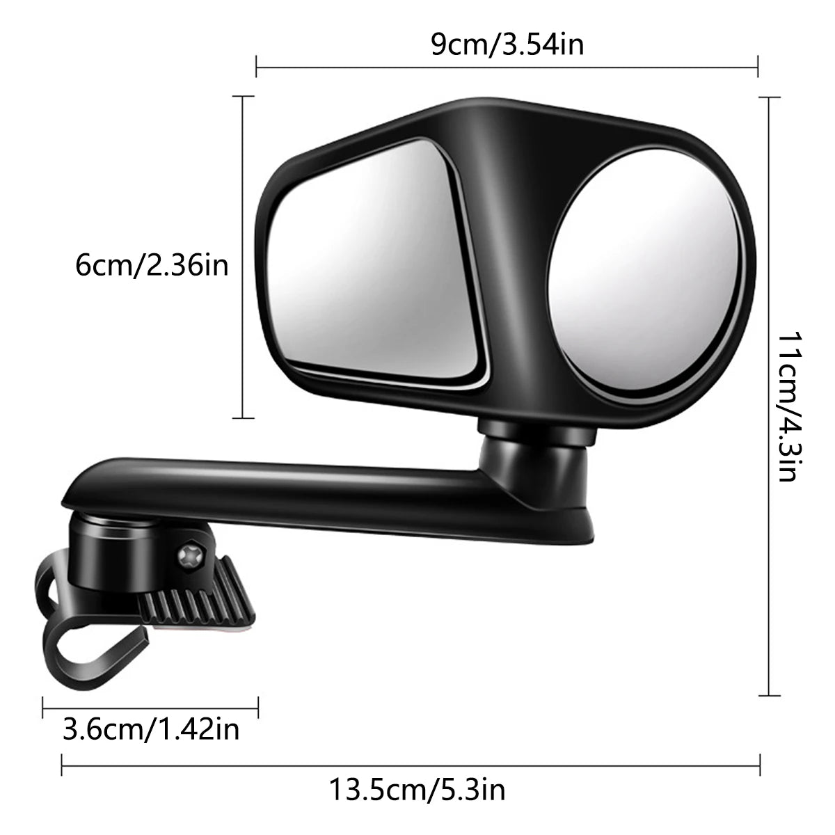 2Pcs Car Rearview Mirrors 360° Blind Spot Mirror Adjustable Rotatable Convex Wide-angle Clear Rearview Safety Mirror Accessories