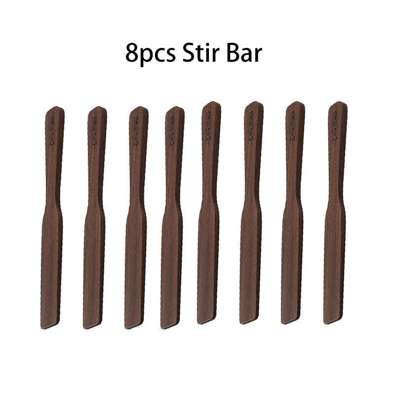MHW-3BOMBER Durable Walnut Stirrers Vintage Solid Wood Textured Coffee Stirrers Exquisite Home Barista Kitchen Accessories