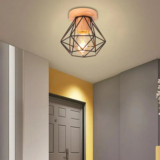 Led Lights for Room Lamps for Living Room Wood Art Wood Light Modern Simple Retro Ceiling Light Entrance Lighting