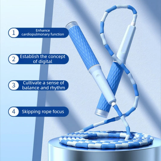 Exam Prep Student Jump Rope – Bamboo Soft Beads Anti-Tangle Design, Ergonomic No-Knot Rope for School Entrance Tests