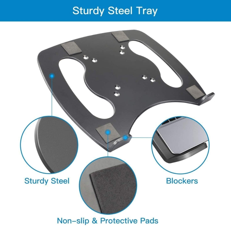 100x100mm Laptop VESA Mount Tray, Vented Notebook Tray,Laptop Holder Arm Mount Attachment,Laptop Tray Clamp for Monitor