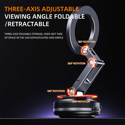 Magnetic Car Mobile Phone Holder Mount Foldable 360 Degree Rotating Vacuum Adsorption Smartphone Holder Multifunction