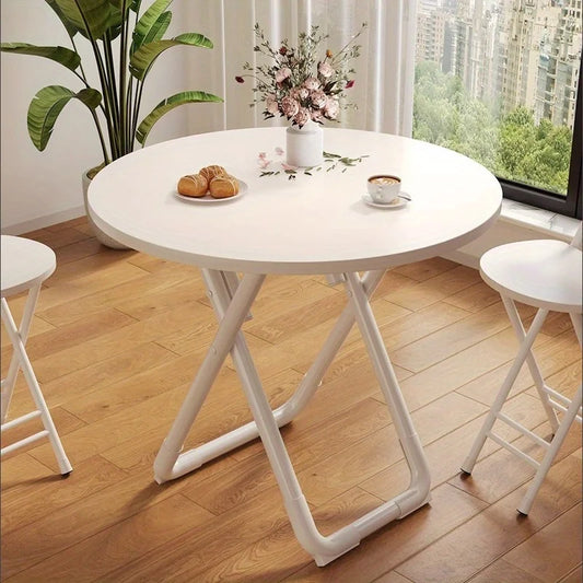 Foldable table Household simple dining table Small apartment eating round table Balcony small table Outdoor stall table