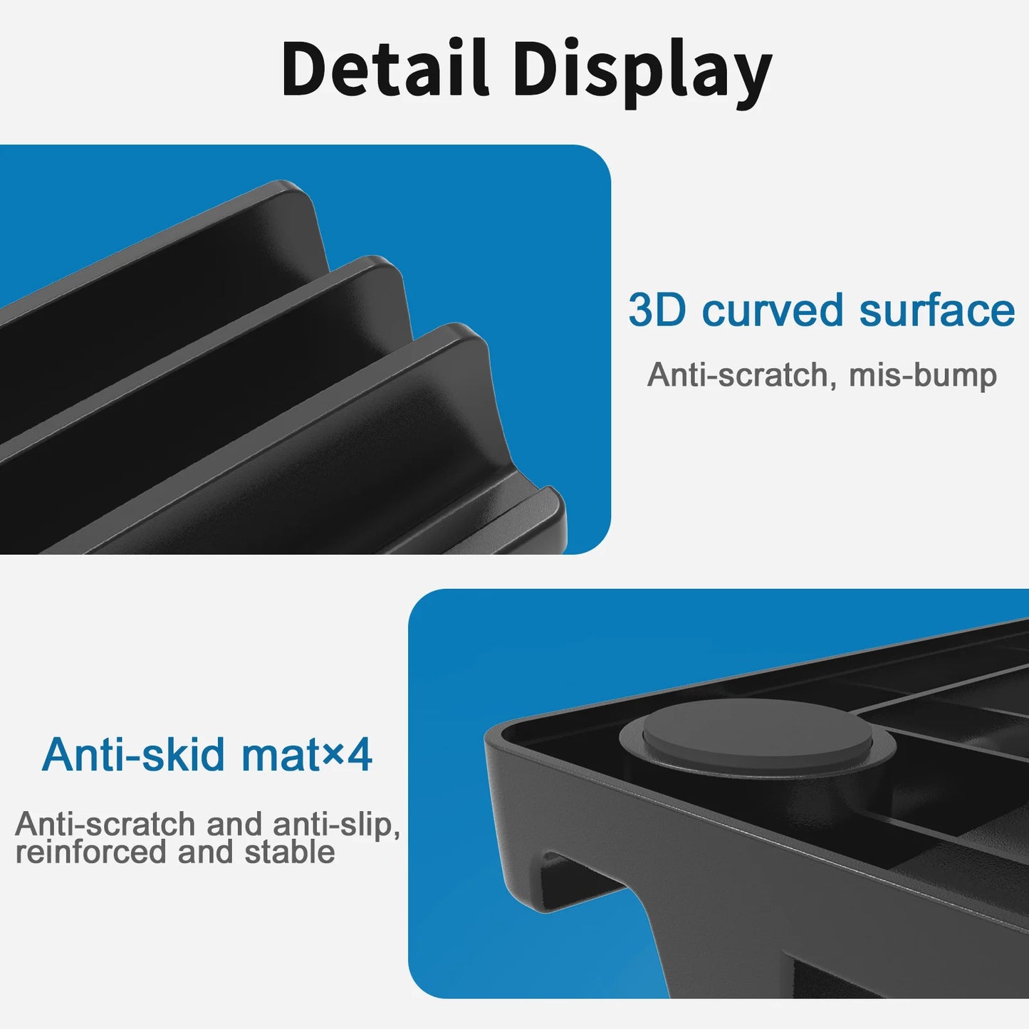 Vertical Laptop Stand, 3 Slots Desk Laptop Holder & Laptop Docking Station Stand for MacBook, Tablet, Phone - Universal