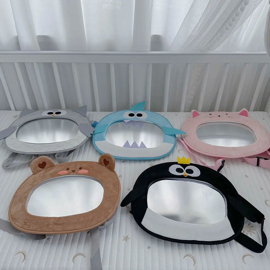 2025 Korean children's rearview mirror, car baby safety seat observation mirror, baby cartoon acrylic car mounted reflector