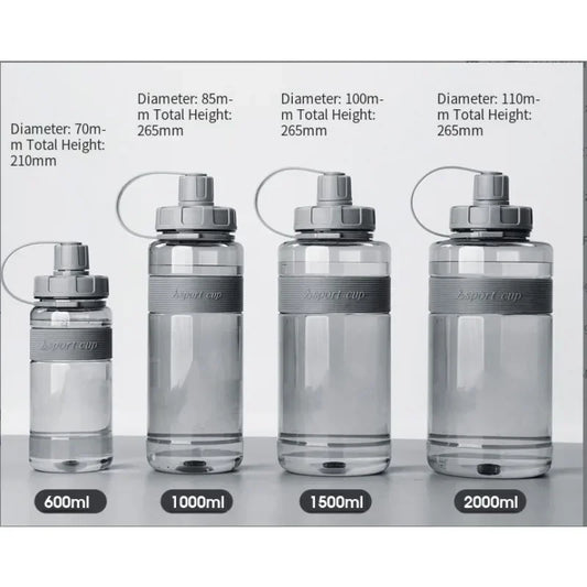 2 Liter Big Water Bottle with Straw 2L/1.5L/1L/0.6L Large Capacity School Gym Sports Drinking Bottles BPA Free Fitness