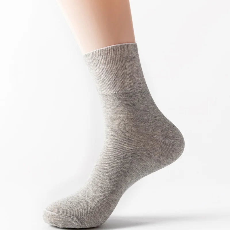 Women's 5 Pairs Quality Cotton Diabetic Middle Socks Comfortable Loose Mouth Plus Size48,49,50 Older Men's Diabetic Socks Meias