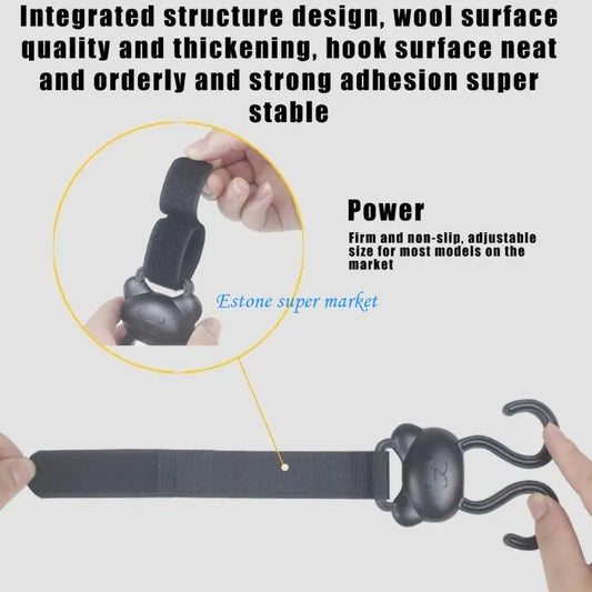 090B Adjustable Strollers Accessory Hanger Clip Double Hook Designing Easy Installation No Tool Required for Busy Parents