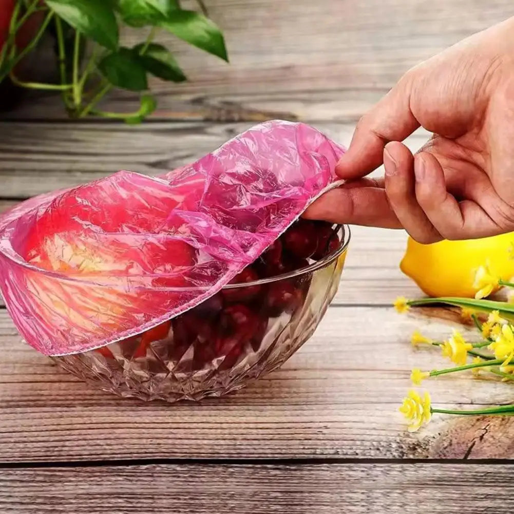 24Pcs Reusable Food Cover Plastic Wrap Elastic Food Lids For Fruit Bowls Cups Caps Storage Kitchen Fresh Keeping Saver Bags N8J9