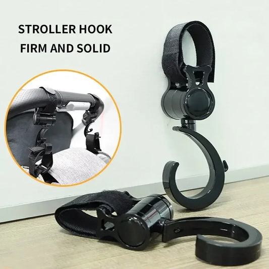 2PCS Cartoon Style Stroller Accessories Large Hook Umbrella Holder Car Seat Hook and Loop Fastener for Baby Stroller Pram Organi