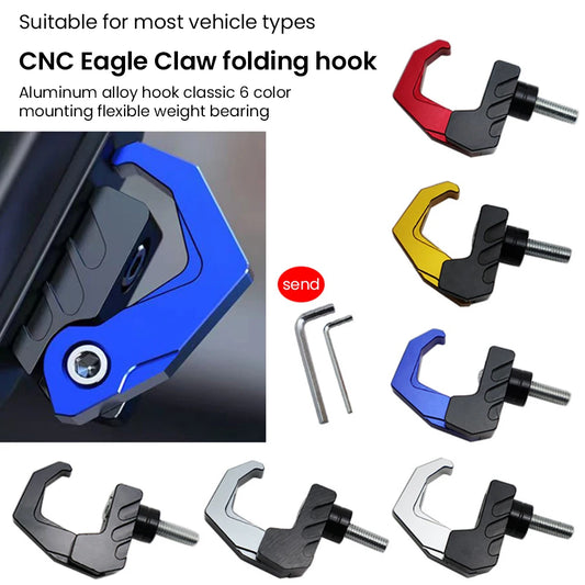 Motorcycle Helmet Holder Folding Hook CNC Aluminum Luggage Bag Hook Holder Hanger Hooks Motorbike Scooter Gadget Hooks