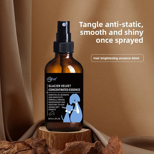 Pet hair care spray remove static electricity, brighten hair, remove body odor, open knot, leave-in day care essential oil spray
