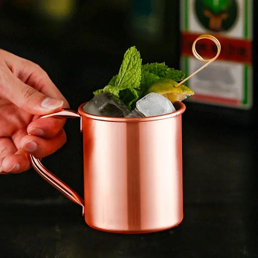 Moscow Mule Mug Pure Copper Solid Smooth without Inside Liner for Cocktail Coffee Beer Milk Water Cup Home Bar Drinkware