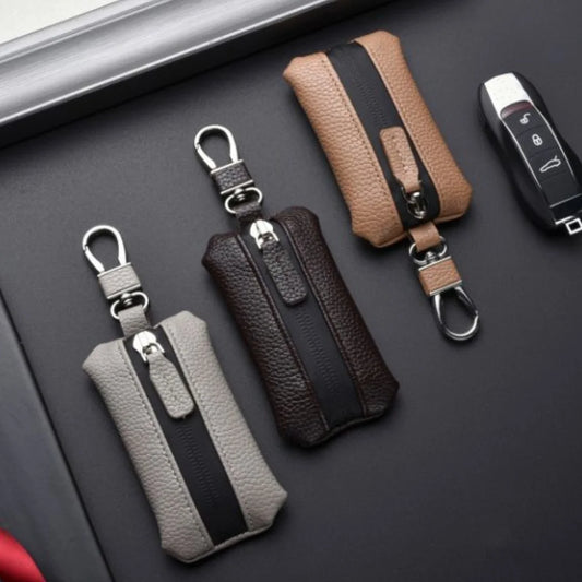 Unisex PU Leather Key Case for Car Key Wallet Pocket Key Holder Organizer Pouch Key Organizer Large Capacity Zipper Key Bag