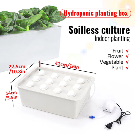 12 Holes Plant Site Hydroponic System Garden Bubble Nursery Pots Planter System Indoor Cabinet Box Grow Kit Cultivation Box