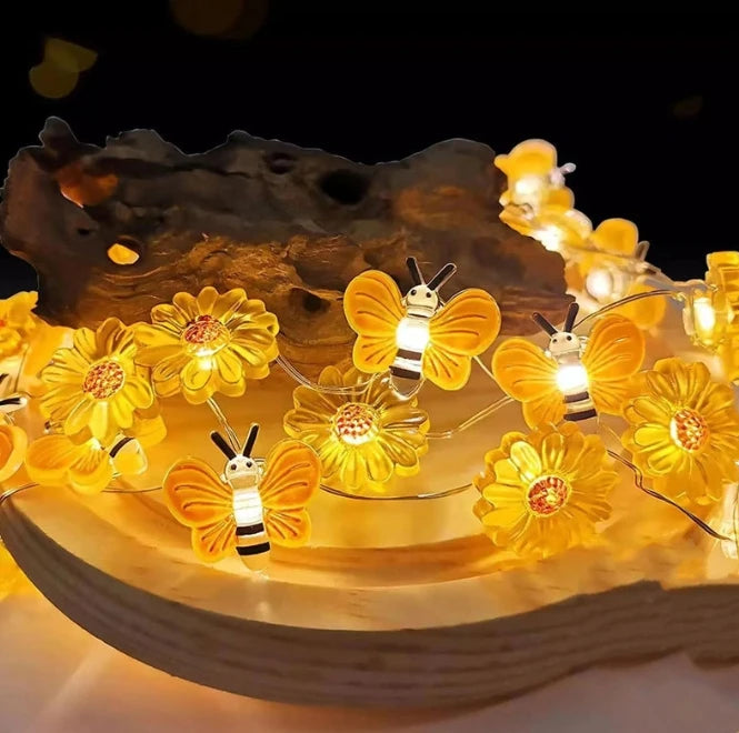 10-30LEDS Bee Lights Battery Operated Bee String Lights For Bedroom Plants Patios Party Wedding Xmas Decorative String Lights